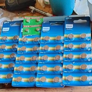 Philips Alkaline LR44 Batteries in Silver and Blue Packaging